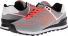 Grey/Hot Coral New Balance Classics WL574 - Neon Lights for Women (Size 6)