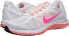 White/Wolf Grey/Bright Mango/Hyper Pink Nike Dual Fusion Run 3 for Women (Size 9.5)