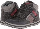 Dark Grey/Red Geox Kids Jr Elvis Aviator Boot for Kids (Size 8.5)