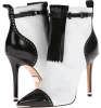 Optic White/Black Palladium Smooth Calf Michael Kors Collection Aidan for Women (Size 7.5)