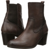 Dark Brown Buffalo Leather Frye Janis Gore Short for Women (Size 5.5)