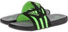 Black/Solar Green/Silver Metallic adidas adissage for Men (Size 13)