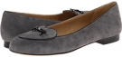 Dark Grey Kid Suede/Black Faux Patent Piping and Bow Trotters Cheyenne for Women (Size 11)