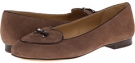 Dark Nude Kid Suede/Dark Brown Faux Patent Piping and Bow Trotters Cheyenne for Women (Size 11)