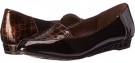 Dark Brown Patent/Croco Soft Style Delany for Women (Size 10)