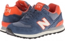 Navy/Orange New Balance Classics WL574 - Pennant Collection for Women (Size 5)