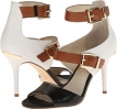 Optic/Black/Luggage Printed Solid Snake/Smooth Calf MICHAEL Michael Kors Adriana Ankle Strap for Women (Size 5.5)