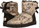 Black UGG Mini Bailey Bow Snake for Women (Size 8)