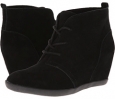 Black Suede Minnetonka Lace-Up Hidden Wedge for Women (Size 7)