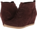 Chocolate Suede Minnetonka Lace-Up Hidden Wedge for Women (Size 10)