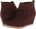 Chocolate Suede Minnetonka Lace-Up Hidden Wedge for Women (Size 7)