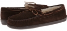 Chocolate Suede Minnetonka Pile Lined Hardsole for Men (Size 7)