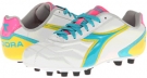 White/Teal/Yellow/Pink Diadora Capitano LT MD PU W for Women (Size 7.5)