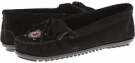 Black Suede Minnetonka Me To We Maasai Mocs for Women (Size 6.5)