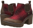 Red Plaid/Dark Brown Leather Caterpillar Casual Megs for Women (Size 8)