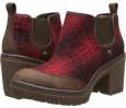 Red Plaid/Dark Brown Leather Caterpillar Casual Megs for Women (Size 6)