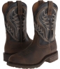 Distressed Brown/Shiny Black Ariat Hybrid Rancher Steel Toe for Men (Size 11.5)