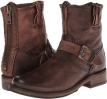 Dark Brown Tumbled Full Grain Frye Vicky Artisan Back Zip for Women (Size 9)