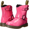 Hot Pink Patent Lamper Dr. Martens Kid's Collection Nisha Engineer Calf Boot for Kids (Size 4)