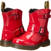 Red Patent Lamper Dr. Martens Kid's Collection Nisha Engineer Calf Boot for Kids (Size 9)