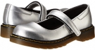 Silver Alumix Dr. Martens Kid's Collection Maccy Mary Jane for Kids (Size 4)