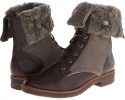 Dark Mahagony Big Tumbled Calf/Flint Taupe Calf Shearling Diane von Furstenberg Alexia for Women (Size 9.5)