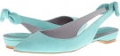 Aqua Shimmer Suede Johnston & Murphy Tami Bow Sling for Women (Size 8.5)