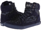 Navy Suede Fabri/Chunky Glitter Amiana 15-A5289 for Kids (Size 4)