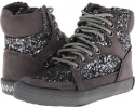 Grey Suede Fabric/Silver Chunky Glitter Amiana 15-A5289 for Kids (Size 9.5)