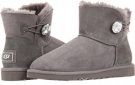 Grey UGG Mini Bailey Button Bling for Women (Size 10)