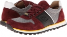 Burgundy/Grey Fendi Kids Laced Flannel And Suede Sneaker for Kids (Size 4.5)
