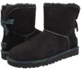 Black UGG Mini Bailey Bow Plaid for Women (Size 5)