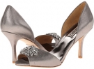 Pewter Metallic Suede Badgley Mischka Jazmin II for Women (Size 5)