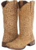 Light Beige Roper Leopard Print Square Toe Boot for Women (Size 7.5)