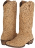 Light Beige Roper Leopard Print Snip Toe Boot for Women (Size 7.5)