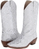 White Roper Lace Glitter Snip Toe Boot for Women (Size 5.5)