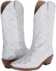 White Roper Lace Glitter Snip Toe Boot for Women (Size 9.5)