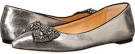 Pewter/Black/Metal Crush/Nappa Wax Tory Burch Vanessa Flat for Women (Size 7)