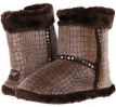 Brown M&F Western Plush Heart Sequin Bootie Slippers for Women (Size 10)