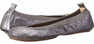 Pewter Yosi Samra Samara Lagarto Metallic Leather Fold Up Flat for Women (Size 6)