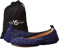 Oxford Blue Yosi Samra Samara Kid Suede Micro Studded Fold Up Flat for Women (Size 7)