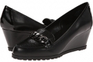 Black Leather Anne Klein AKKeepitup for Women (Size 6.5)