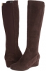 Coach Brown Suede/Stretch - ES Rockport Total Motion 45MM Tall Boot Wide Calf for Women (Size 7.5)